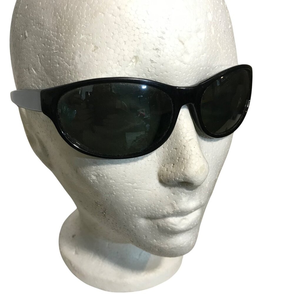 Blade Black Wraparound Sunglasses Smoke Lenses Eye Logo 0501057 Y2K